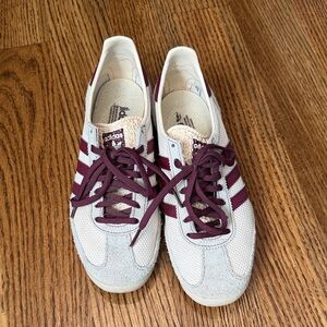 Adidas Women's Burgundy and Off-White Sneakers